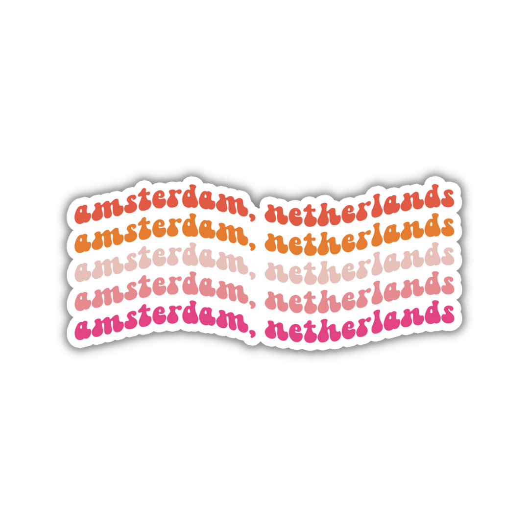 Amsterdam, Netherlands Retro Sticker
