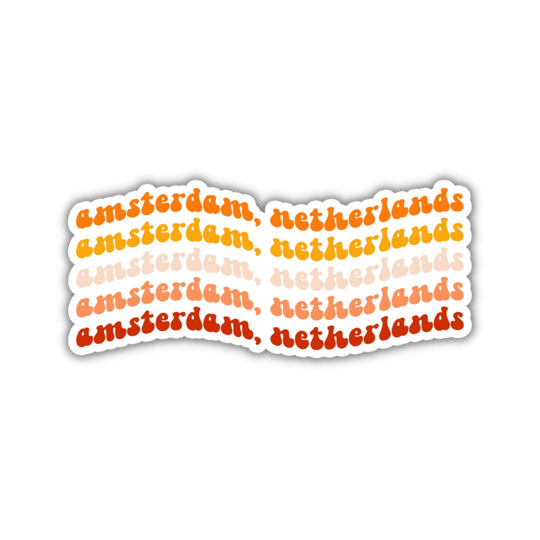 Amsterdam, Netherlands Retro Sticker