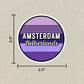 Amsterdam, Netherlands Circle Sticker