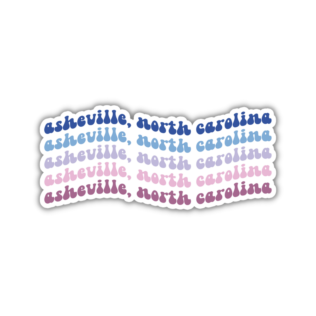 Asheville, North Carolina Retro Sticker