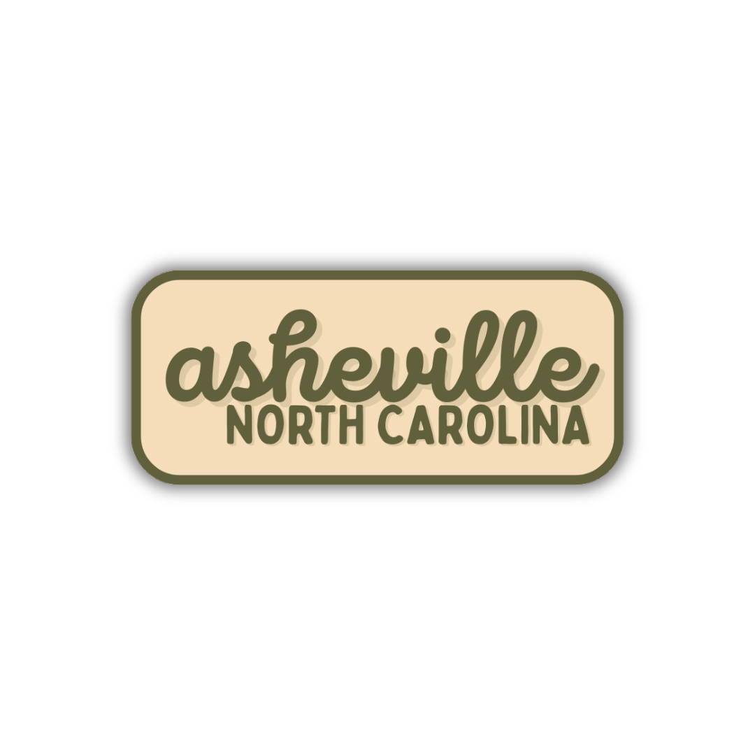 Asheville, North Carolina Retro Travel Sticker – Colorful Vinyl Decal for Laptop, Water Bottle & Luggage