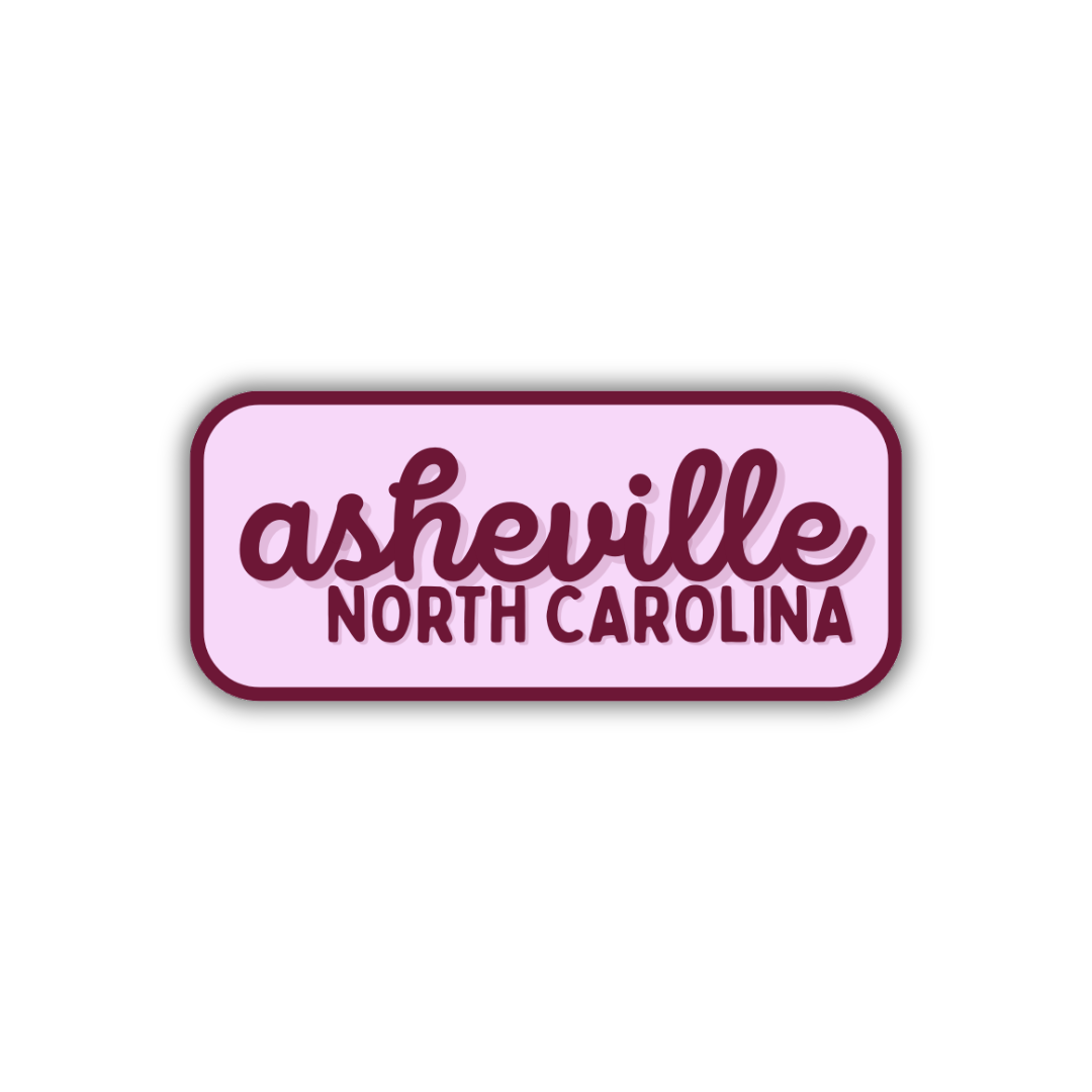 Asheville, North Carolina Retro Travel Sticker – Colorful Vinyl Decal for Laptop, Water Bottle & Luggage