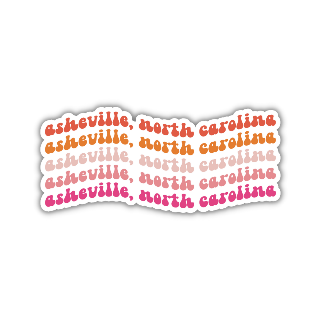 Asheville, North Carolina Retro Sticker