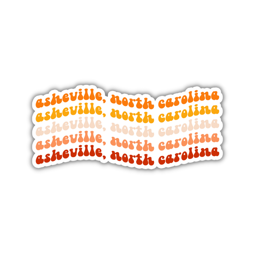 Asheville, North Carolina Retro Sticker