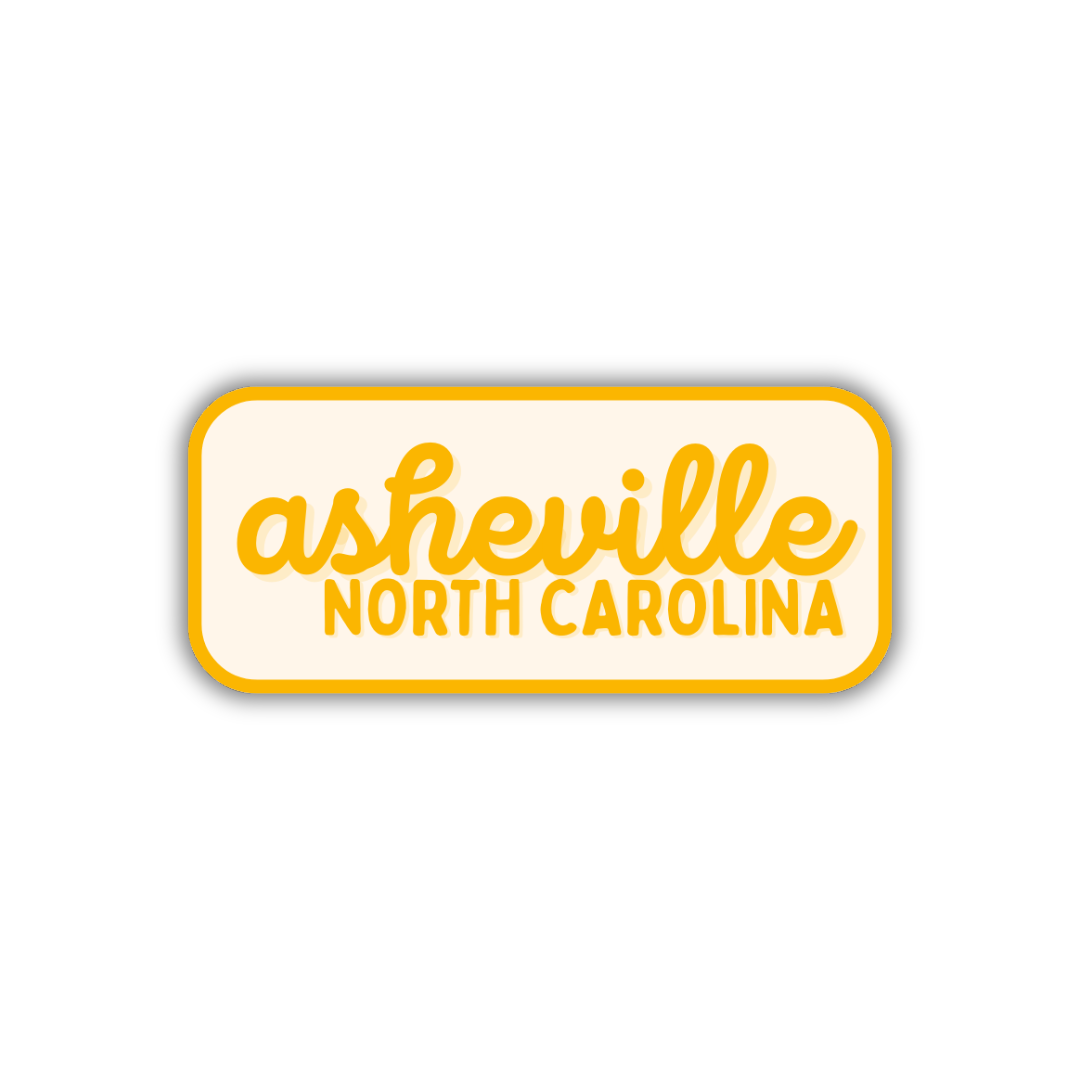Asheville, North Carolina Retro Travel Sticker – Colorful Vinyl Decal for Laptop, Water Bottle & Luggage