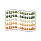 Aspen, Colorado Retro Sticker