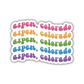Aspen, Colorado Retro Sticker