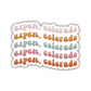 Aspen, Colorado Retro Sticker