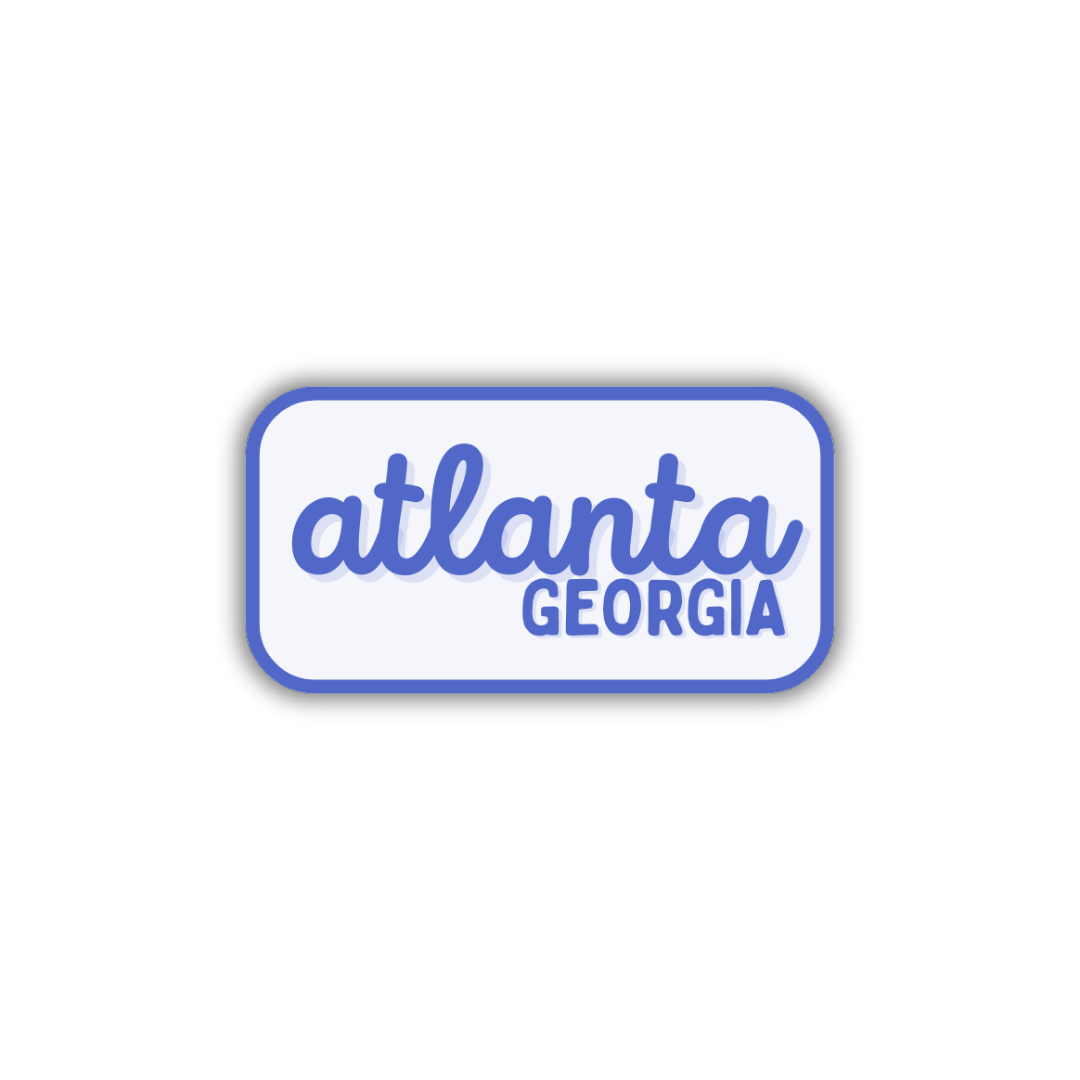 Atlanta, Georgia Retro Travel Sticker – Colorful Vinyl Decal for Laptop, Water Bottle & Luggage