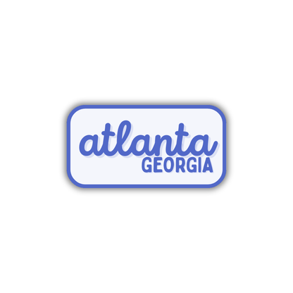 Atlanta, Georgia Retro Travel Sticker – Colorful Vinyl Decal for Laptop, Water Bottle & Luggage