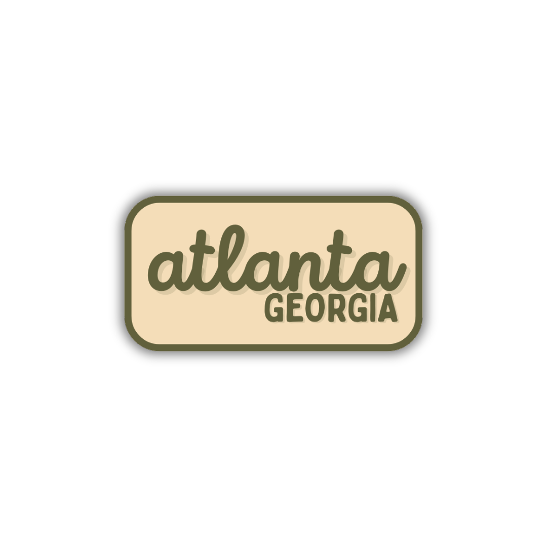 Atlanta, Georgia Retro Travel Sticker – Colorful Vinyl Decal for Laptop, Water Bottle & Luggage