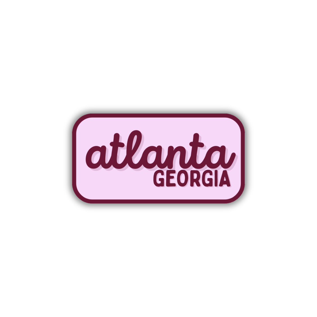 Atlanta, Georgia Retro Travel Sticker – Colorful Vinyl Decal for Laptop, Water Bottle & Luggage