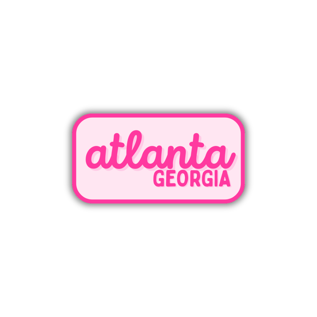 Atlanta, Georgia Retro Travel Sticker – Colorful Vinyl Decal for Laptop, Water Bottle & Luggage