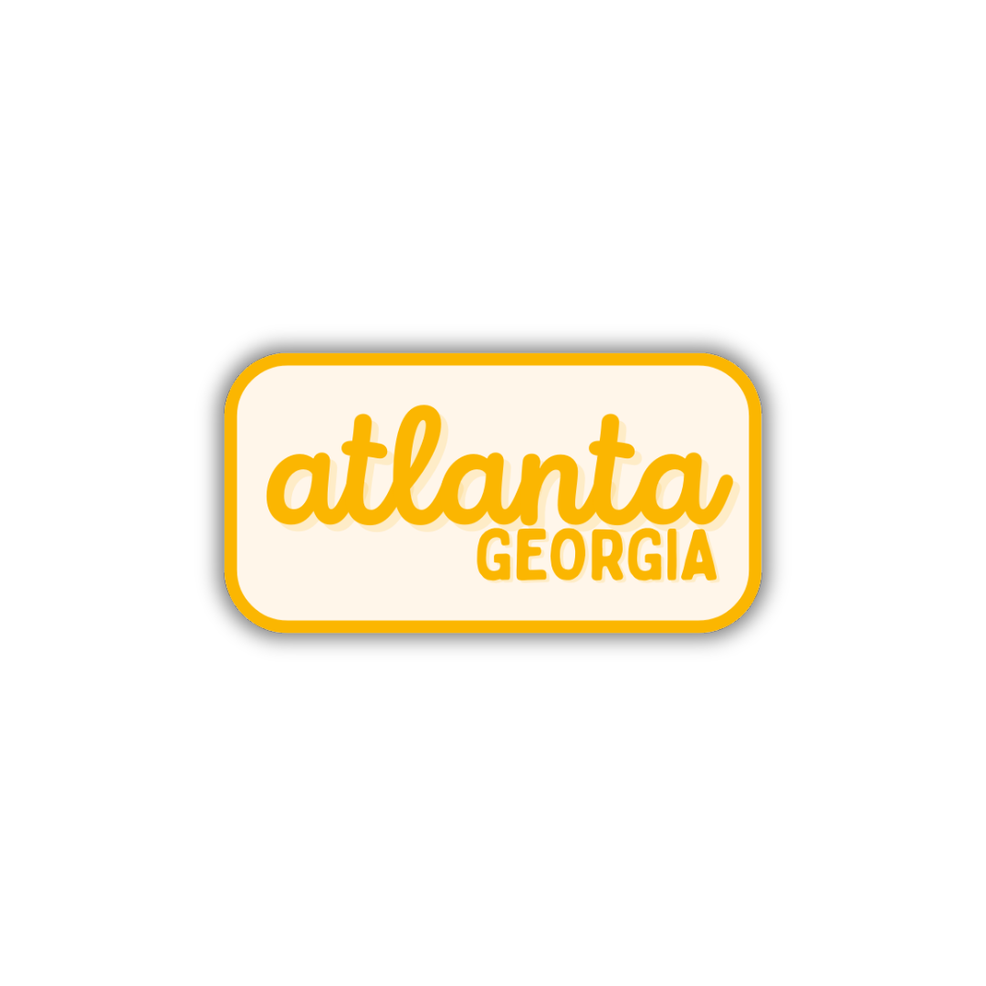 Atlanta, Georgia Retro Travel Sticker – Colorful Vinyl Decal for Laptop, Water Bottle & Luggage