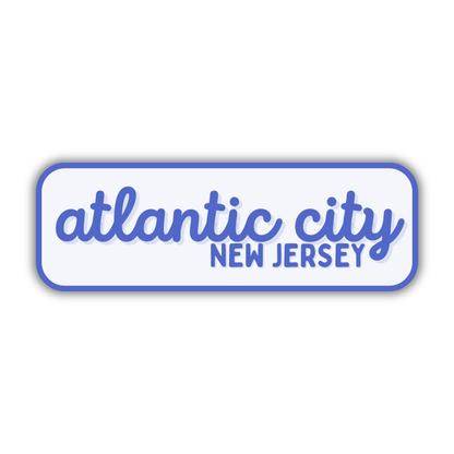Atlantic City, New Jersey Retro Travel Sticker – Colorful Vinyl Decal for Laptop, Water Bottle & Luggage