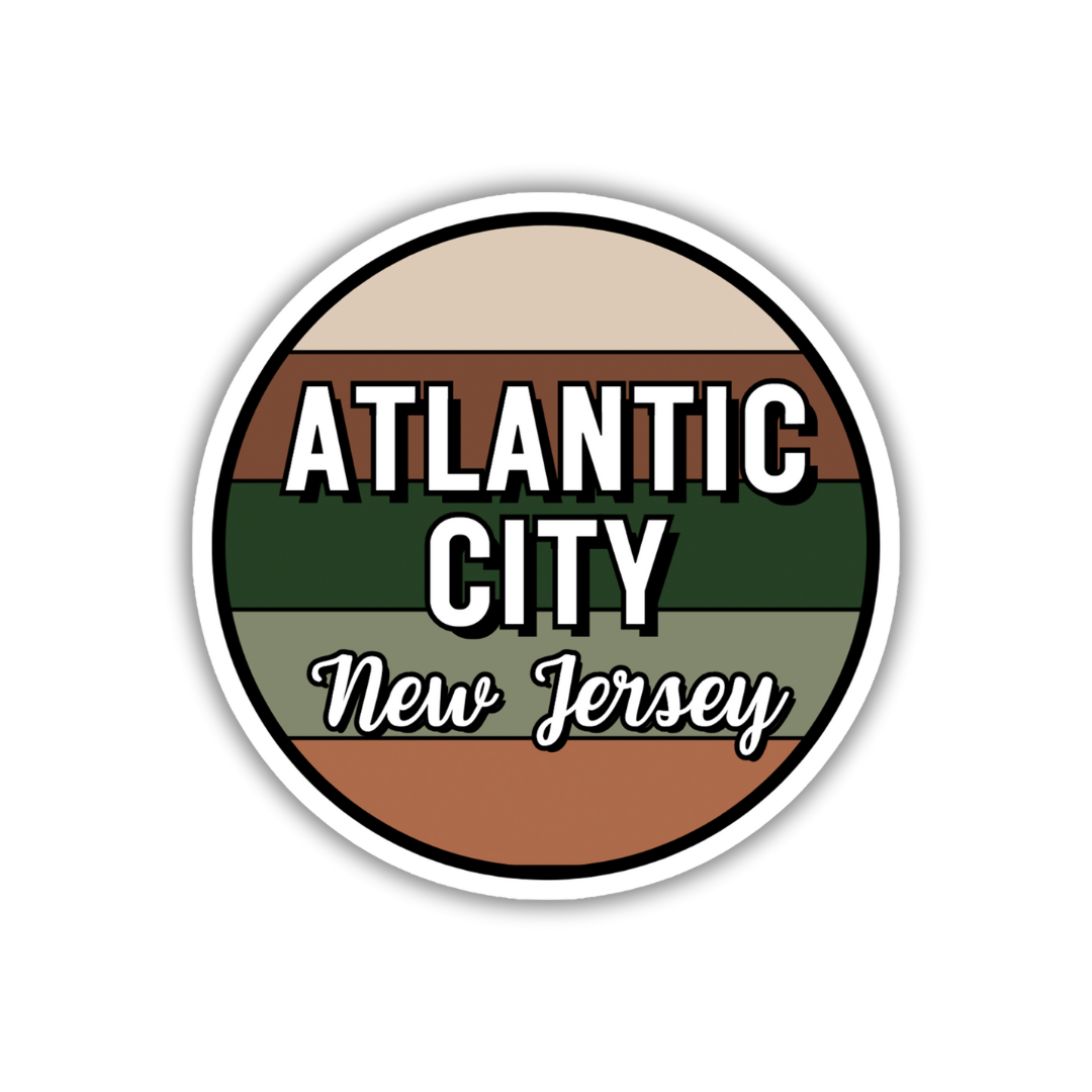 Atlantic City, New Jersey Circle Sticker