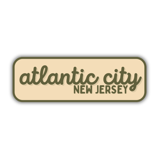 Atlantic City, New Jersey Retro Travel Sticker – Colorful Vinyl Decal for Laptop, Water Bottle & Luggage