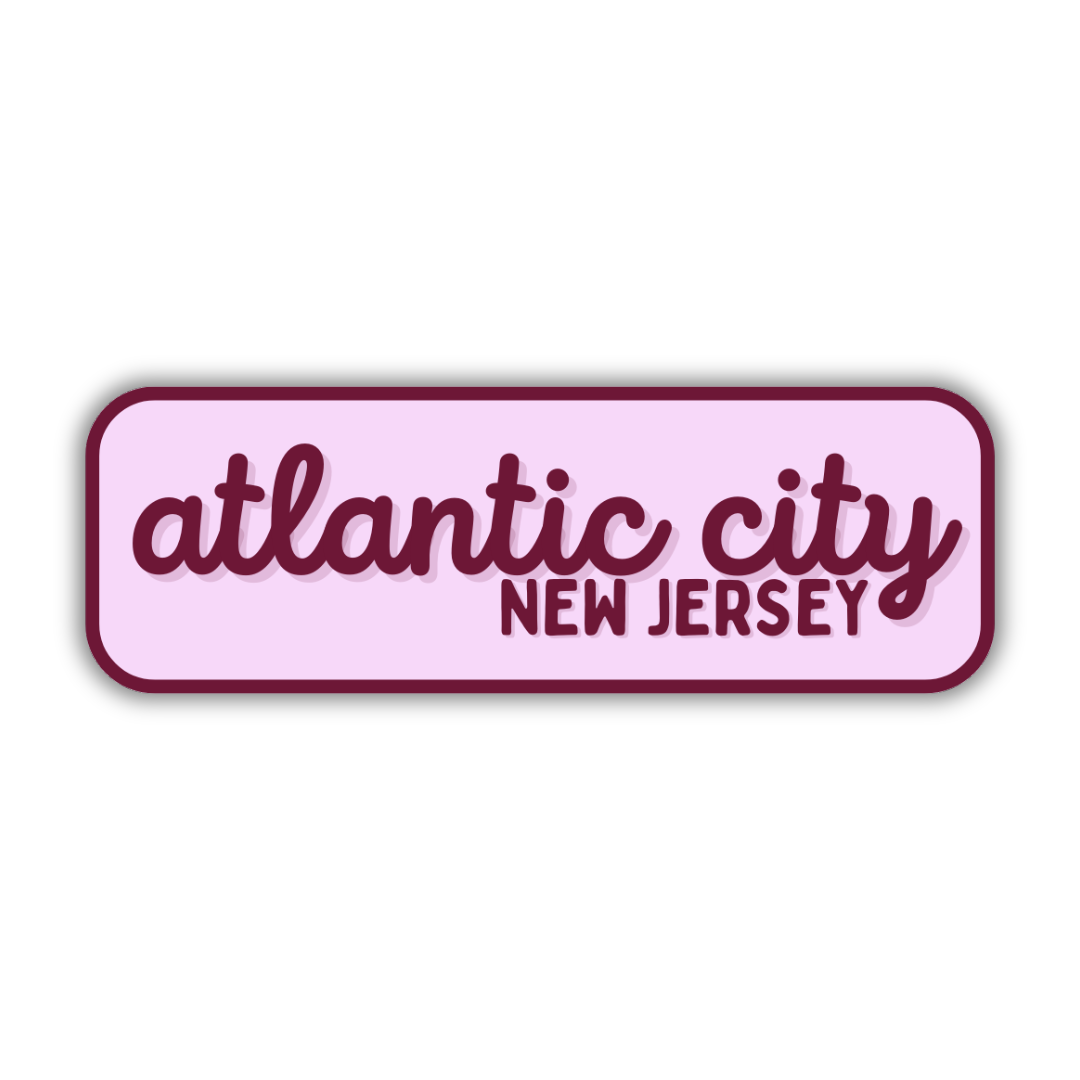 Atlantic City, New Jersey Retro Travel Sticker – Colorful Vinyl Decal for Laptop, Water Bottle & Luggage