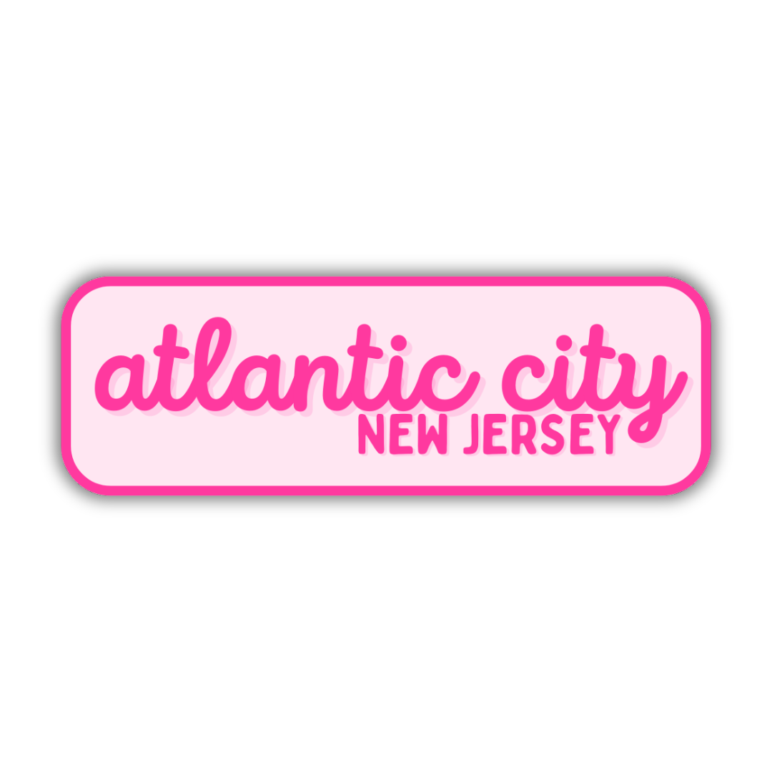 Atlantic City, New Jersey Retro Travel Sticker – Colorful Vinyl Decal for Laptop, Water Bottle & Luggage