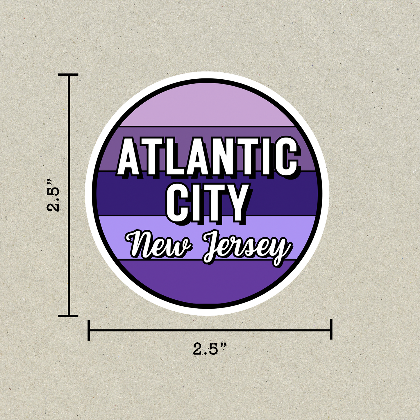 Atlantic City, New Jersey Circle Sticker