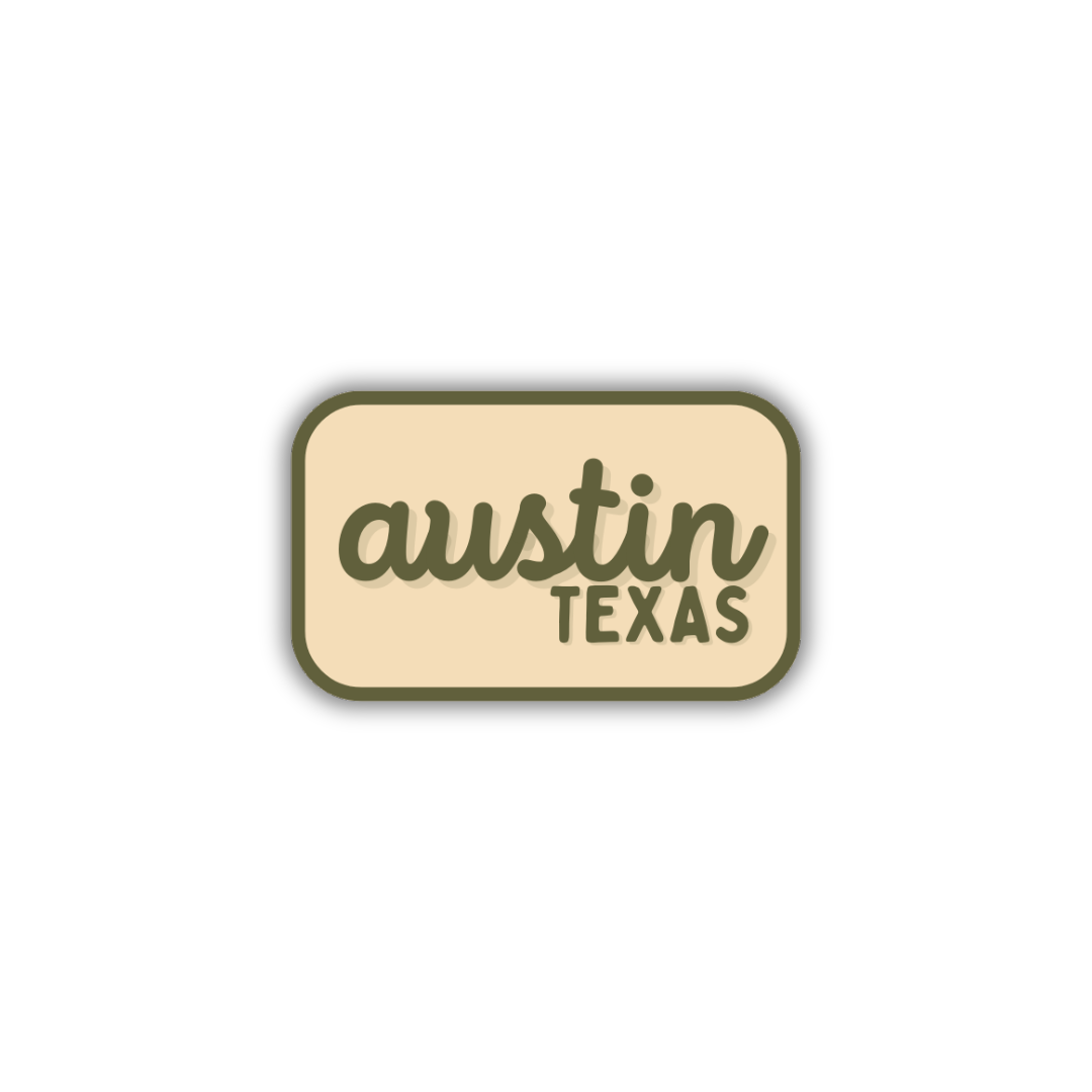 Austin, Texas Retro Travel Sticker – Colorful Vinyl Decal for Laptop, Water Bottle & Luggage
