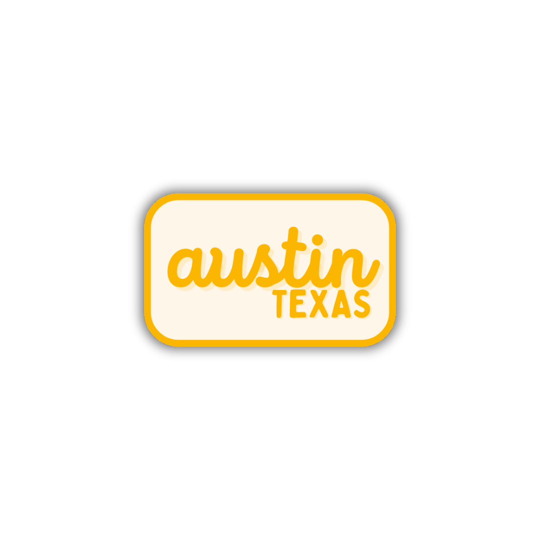 Austin, Texas Retro Travel Sticker – Colorful Vinyl Decal for Laptop, Water Bottle & Luggage
