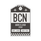 BCN Vintage Luggage Tag Sticker