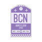 BCN Vintage Luggage Tag Sticker