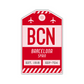 BCN Vintage Luggage Tag Sticker