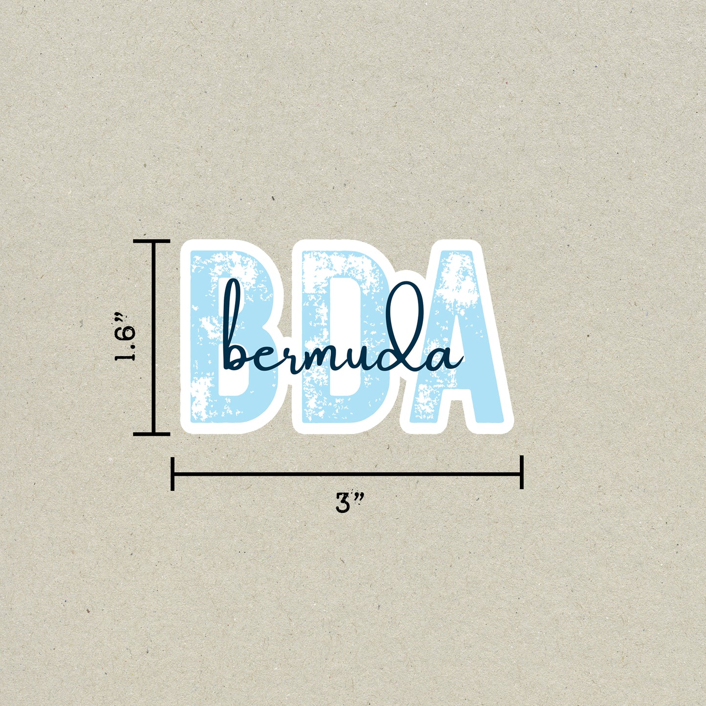 BDA Bermuda Airport Code Sticker