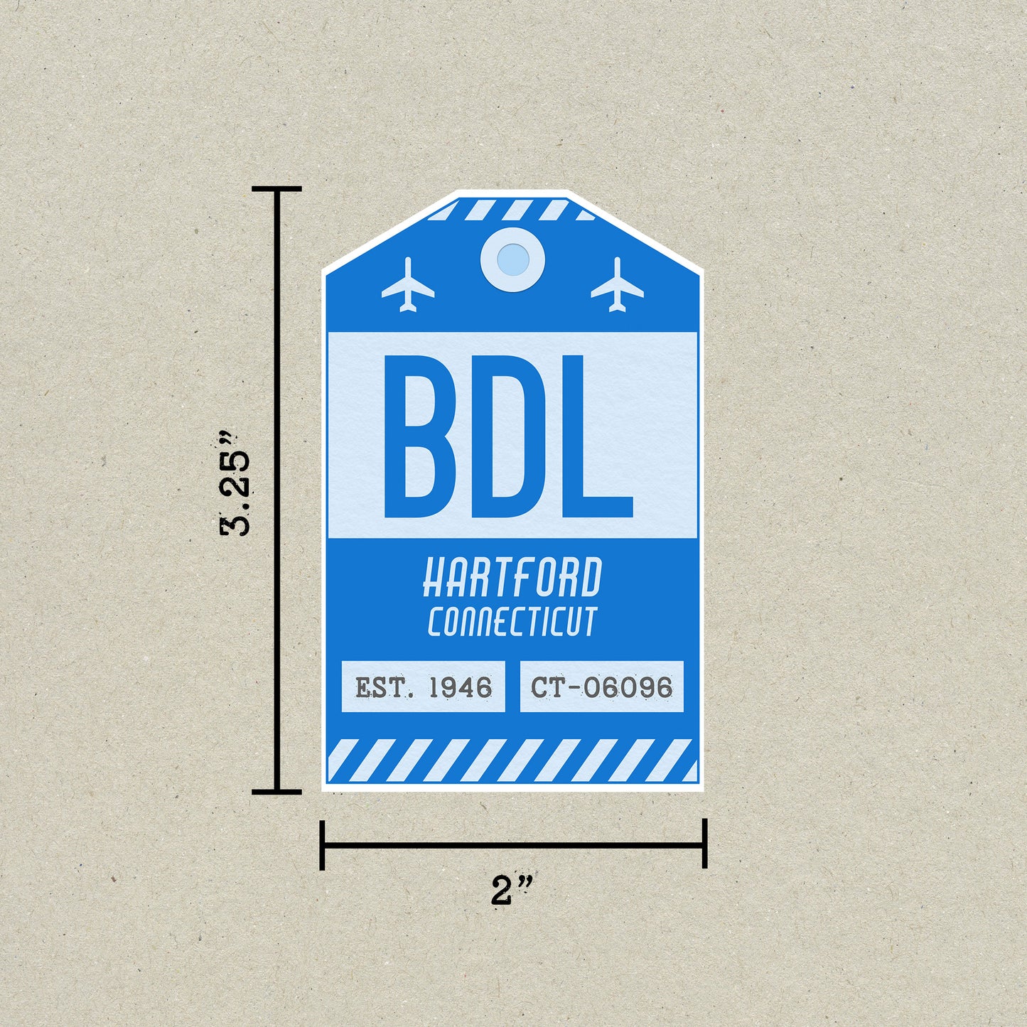 BDL Vintage Luggage Tag Sticker