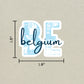 Belgium Country Code Sticker