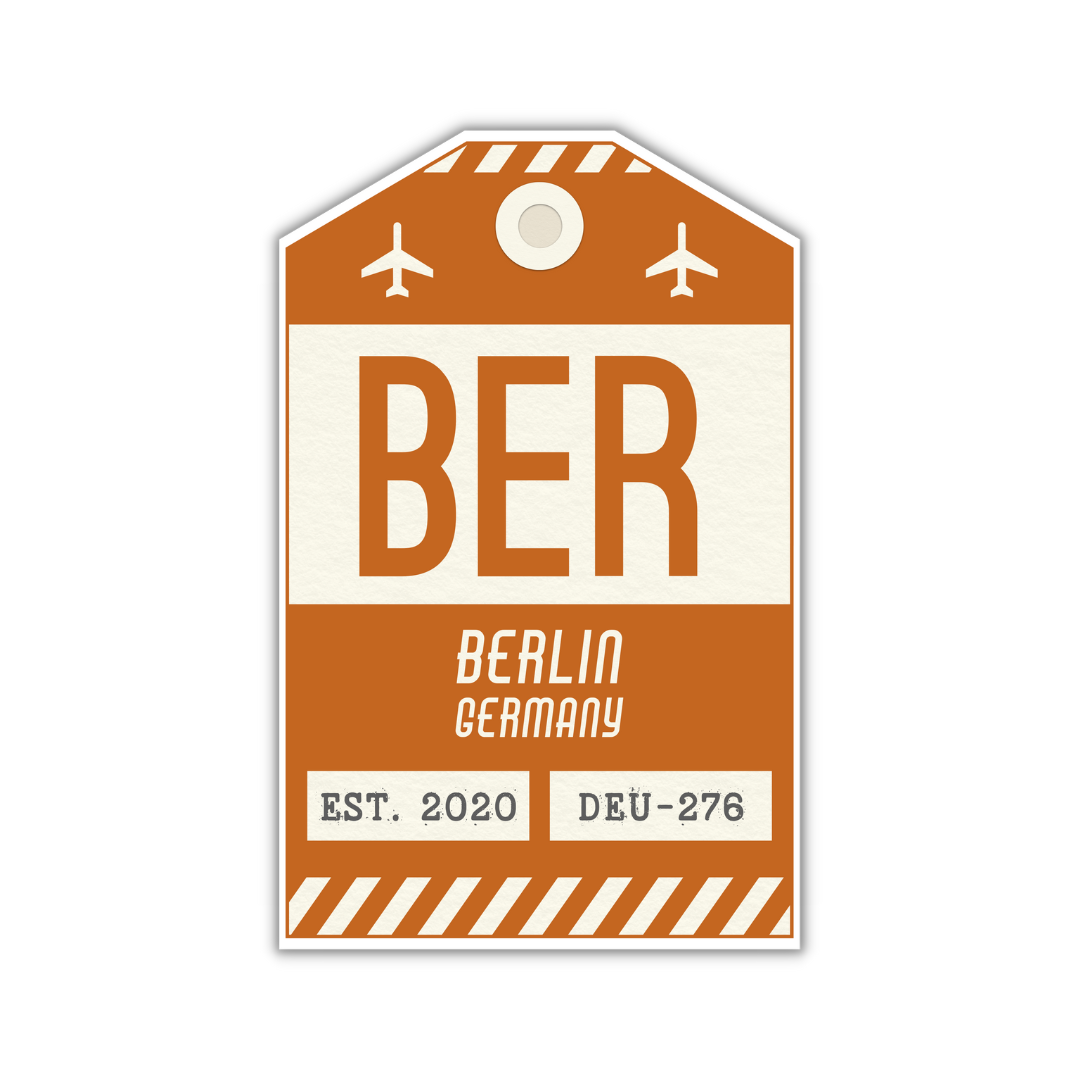 BER Vintage Luggage Tag Sticker