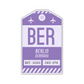 BER Vintage Luggage Tag Sticker