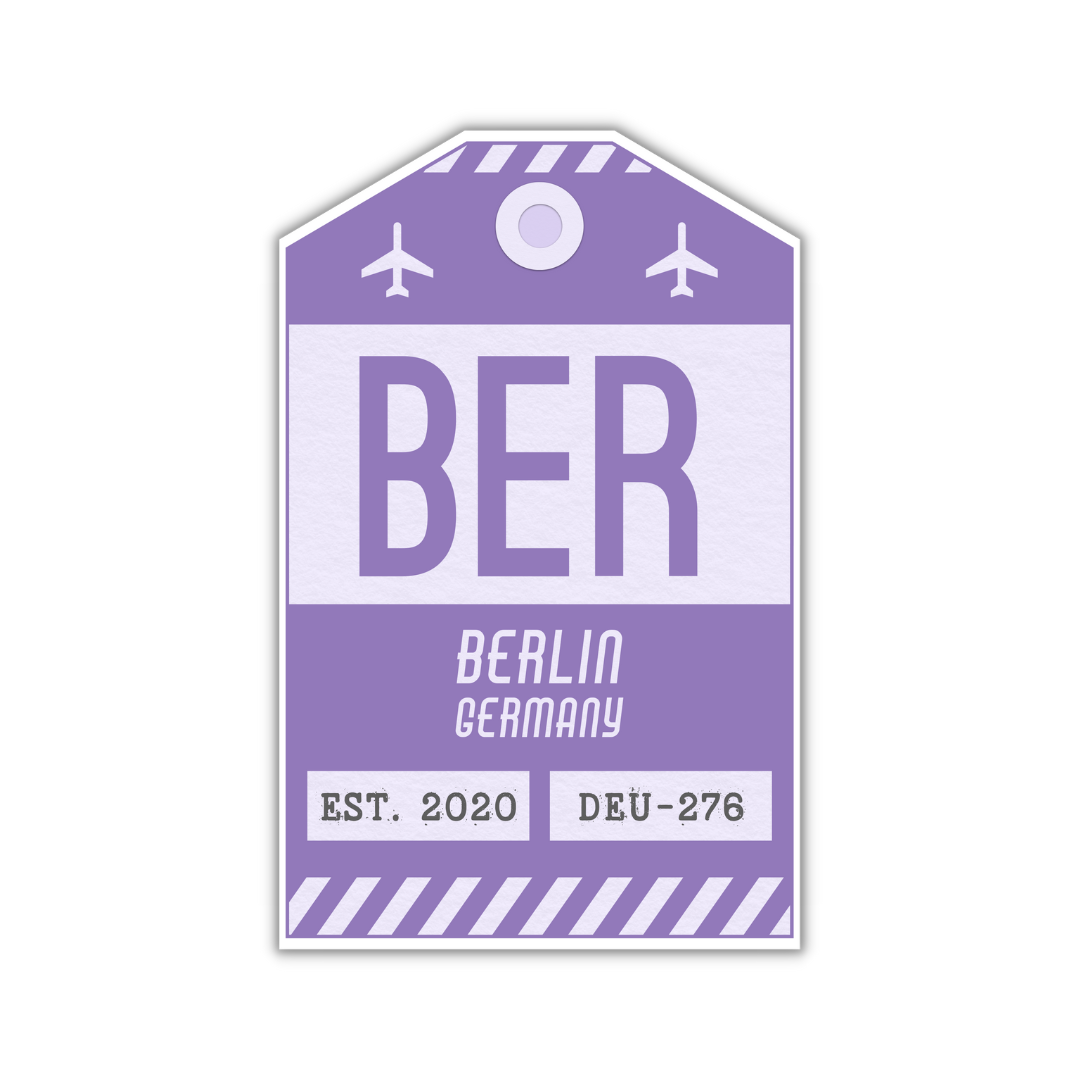 BER Vintage Luggage Tag Sticker