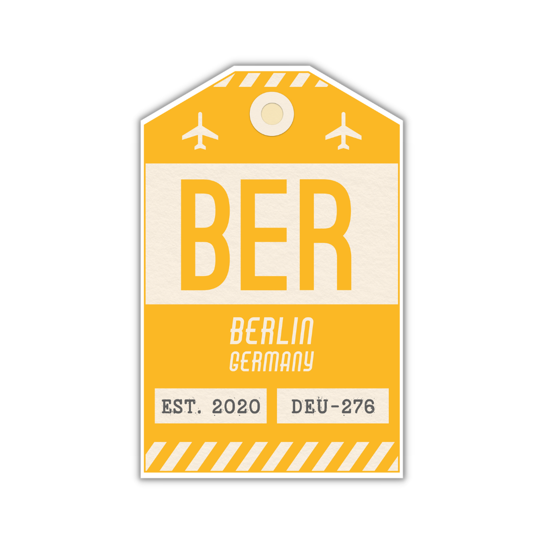 BER Vintage Luggage Tag Sticker