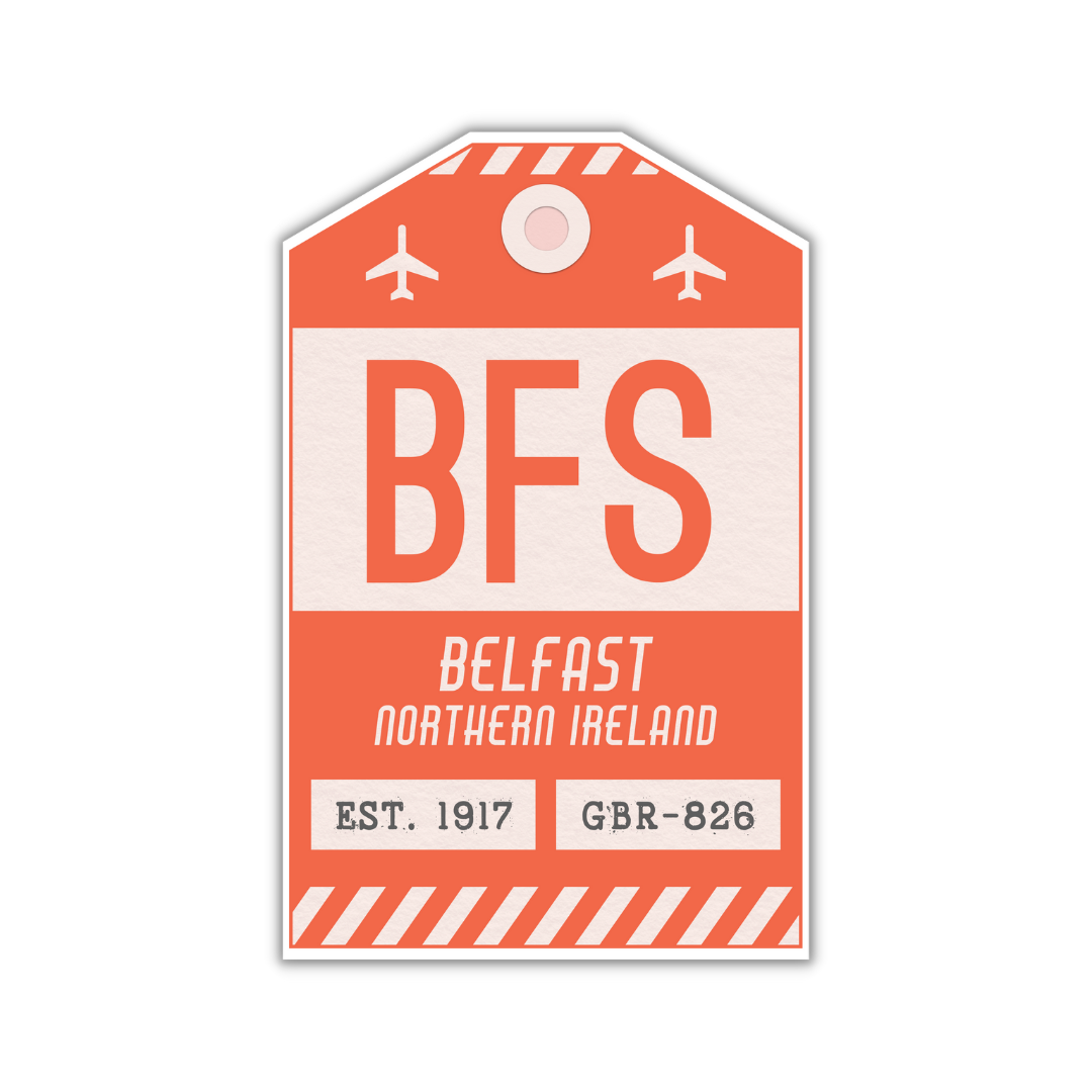 BFS Vintage Luggage Tag Sticker