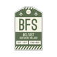 BFS Vintage Luggage Tag Sticker