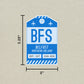 BFS Vintage Luggage Tag Sticker