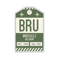 BRU Vintage Luggage Tag Sticker