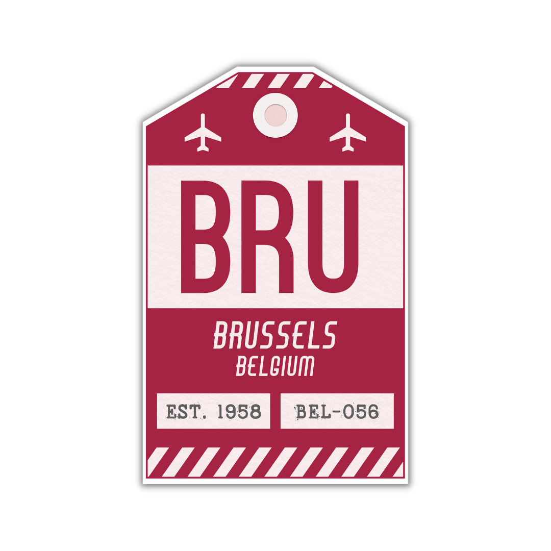 BRU Vintage Luggage Tag Sticker