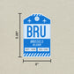 BRU Vintage Luggage Tag Sticker