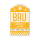 BRU Vintage Luggage Tag Sticker