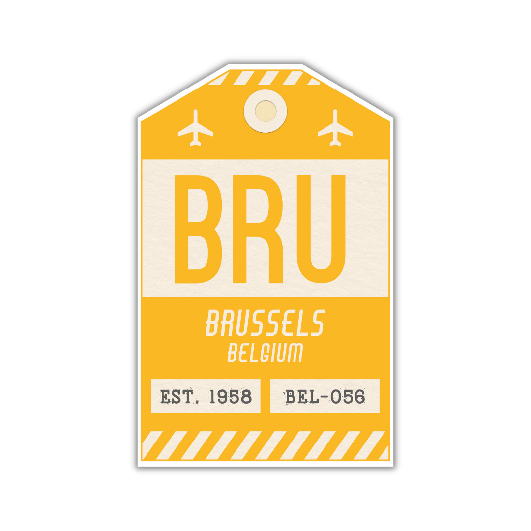 BRU Vintage Luggage Tag Sticker