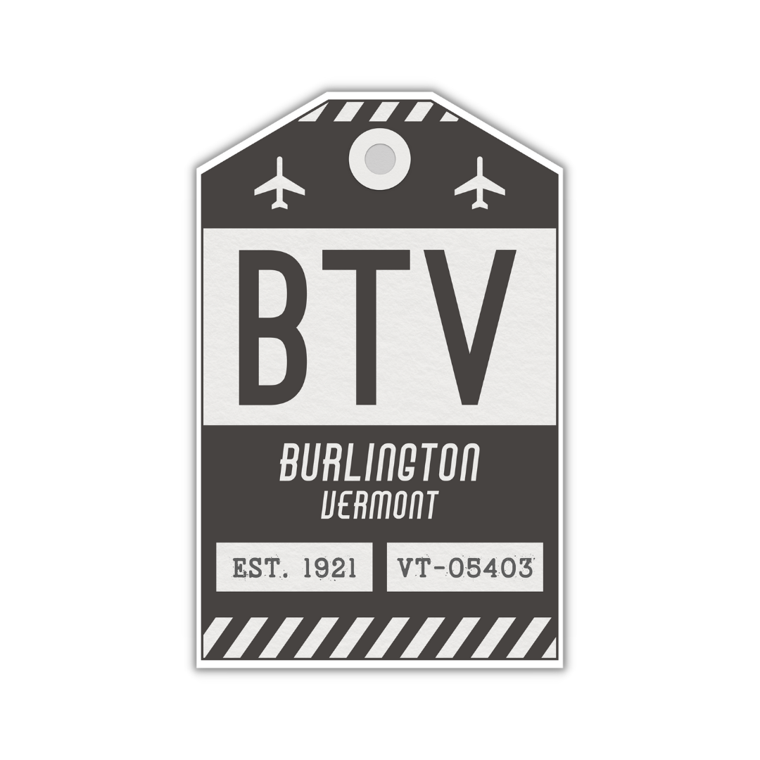 BTV Vintage Luggage Tag Sticker