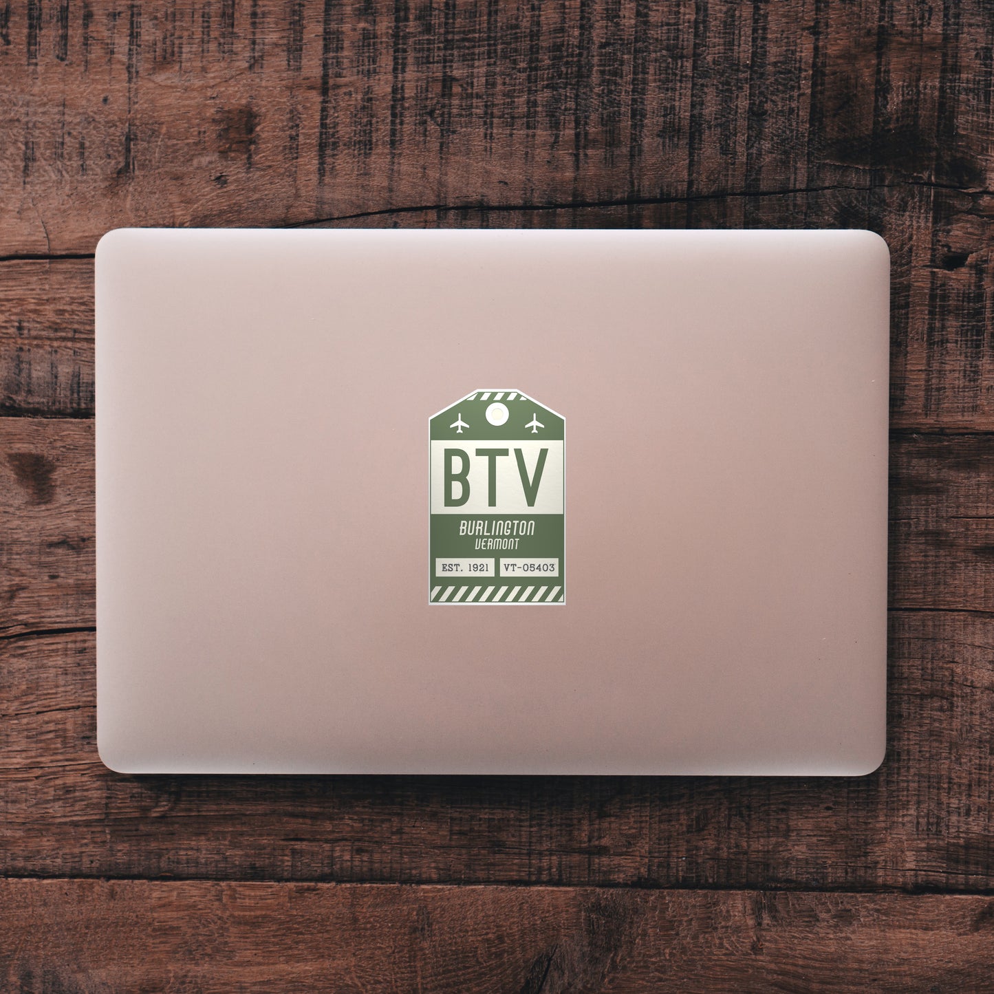 BTV Vintage Luggage Tag Sticker