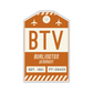 BTV Vintage Luggage Tag Sticker