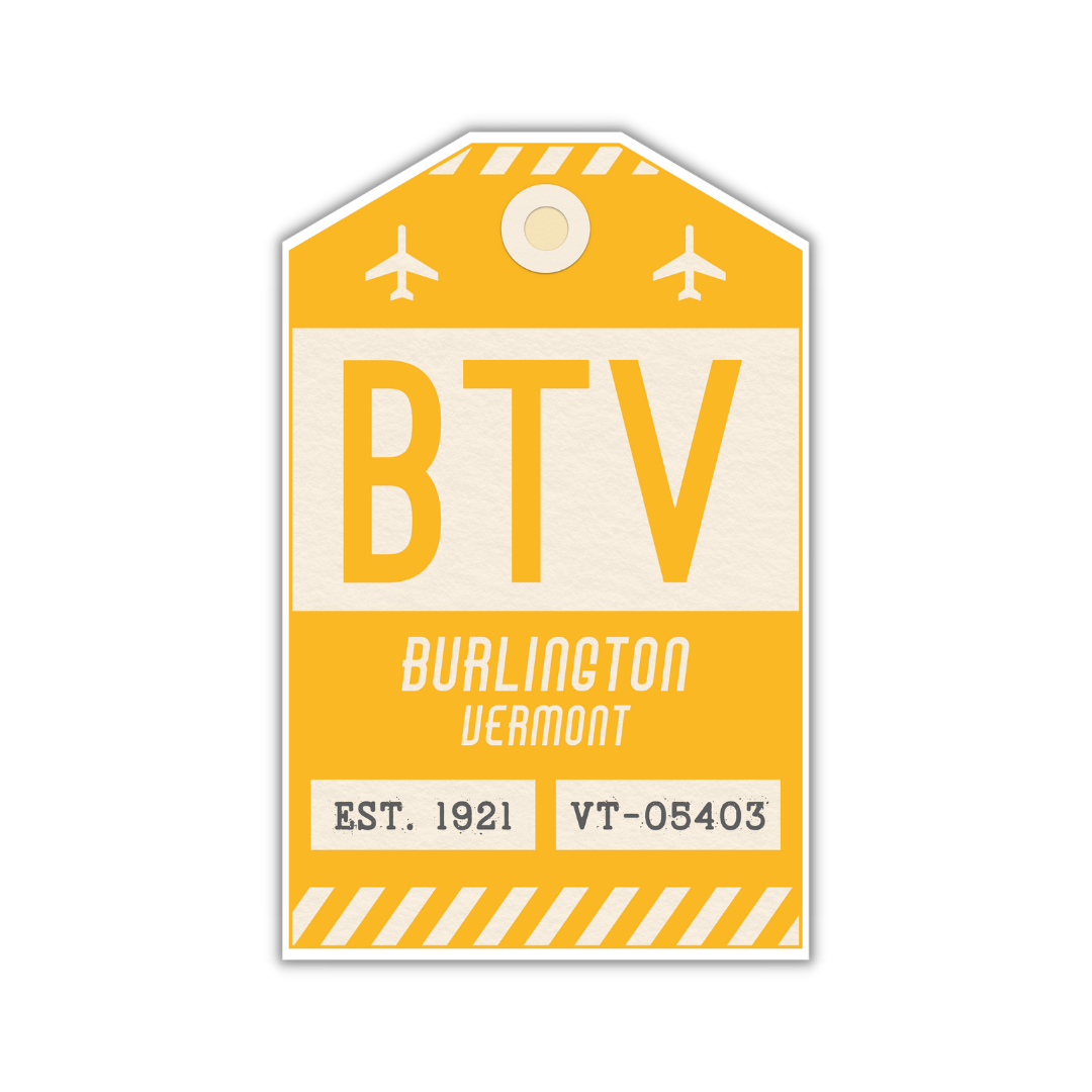 BTV Vintage Luggage Tag Sticker