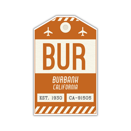 BUR Vintage Luggage Tag Sticker