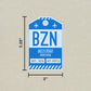 BZN Vintage Luggage Tag Sticker